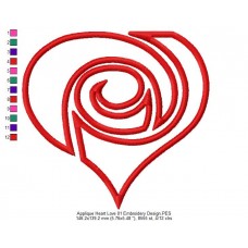 Applique Heart Love 01 Embroidery Design